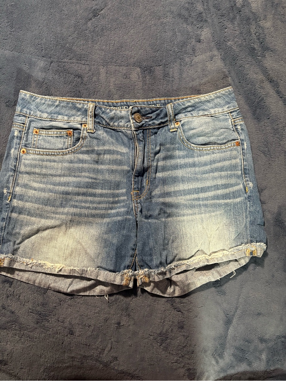 American Eagle Outfitters Light Blue Distressed Denim Cutoff Shorts